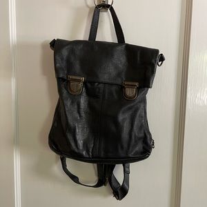 Black Leather tote/backpack